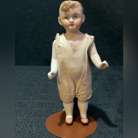 Antique German 6” all bisque doll Jointed Arms